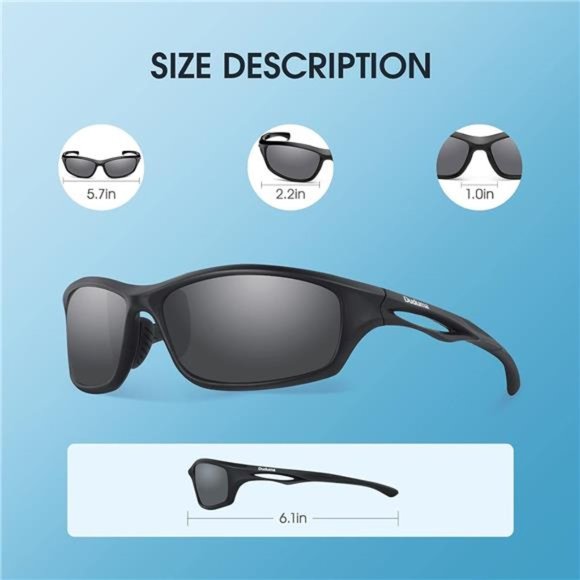Polarized Sports Sunglasses for Men Women Running Cycling Fishing Golf Driving - Picture 9 of 10